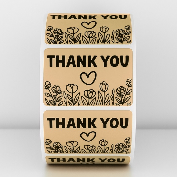 Thank You Stickers – Green Floral Design – Small Business Packaging Labels NEW - Picture 6 of 9